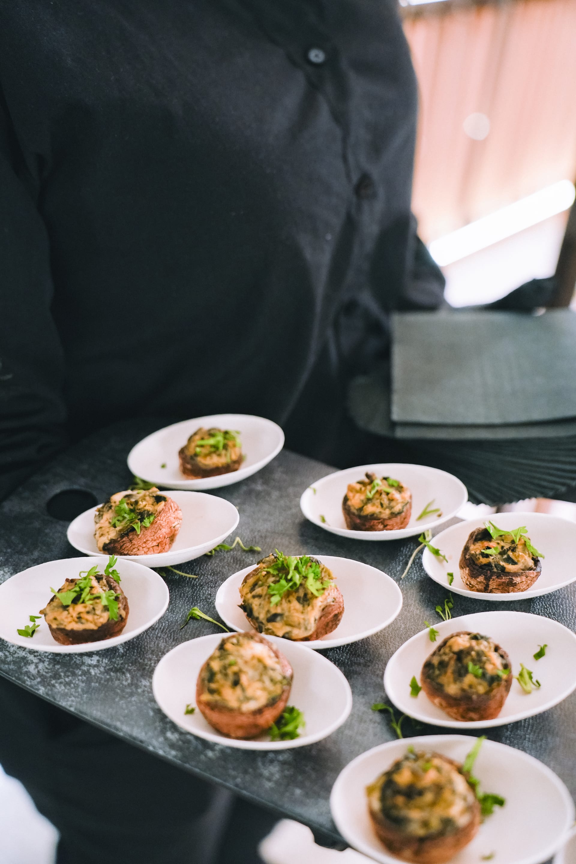 Chef plating at a corporate event
